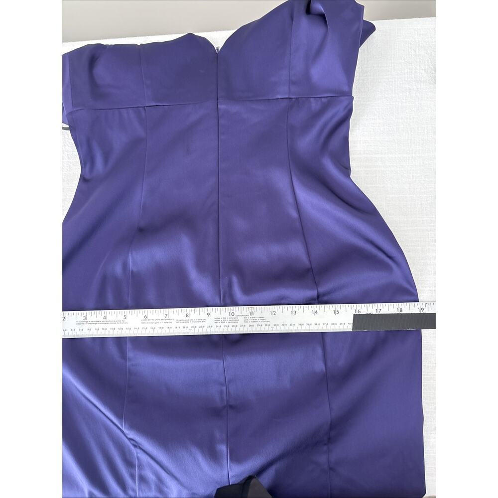 Calvin Klein Royal Purple Dark Romantic Whimsigoth Satin Ruched Stretch Dress 6 - Picture 12 of 14